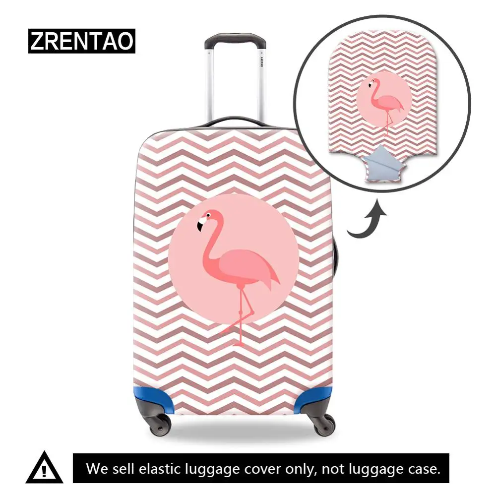 Elastic Travel Luggage Cover Flamingo Bird Suitcase Protector for 18-20 Inch Luggage
