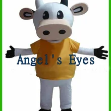 Желтое Пальто молочная корова костюм талисмана молочная корова коровы теленка Mascotte взрослый размер Карнавальная одежда Cosply Canival костюм SW437