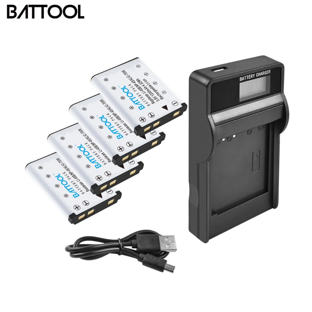 Battool NP-45,NP-45A NP-45S NP45,NP45A LI40B Battery+LCD Charger for Fujifilm FinePix Z30,Z10fd,Z250fd,Z110,Z700EXR,J10 L10 - Цвет: 4X Battery Charger