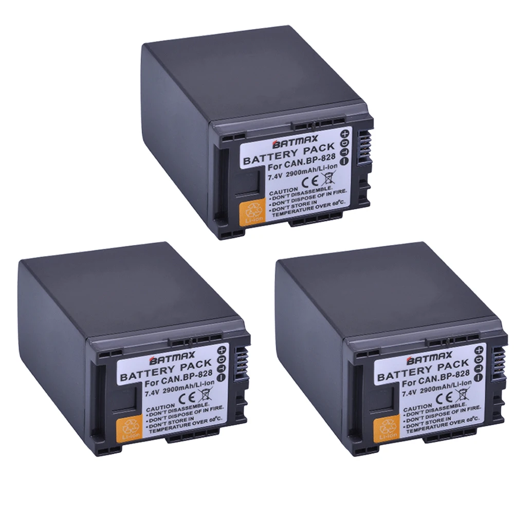 

Batmax 3pcs BP-828 Batteries BP828 BP 828 Rechargeable Battery for Canon VIXIA GX10 HFS30 HF20 HG20 G30 G40 XA20 XA25 HFM300