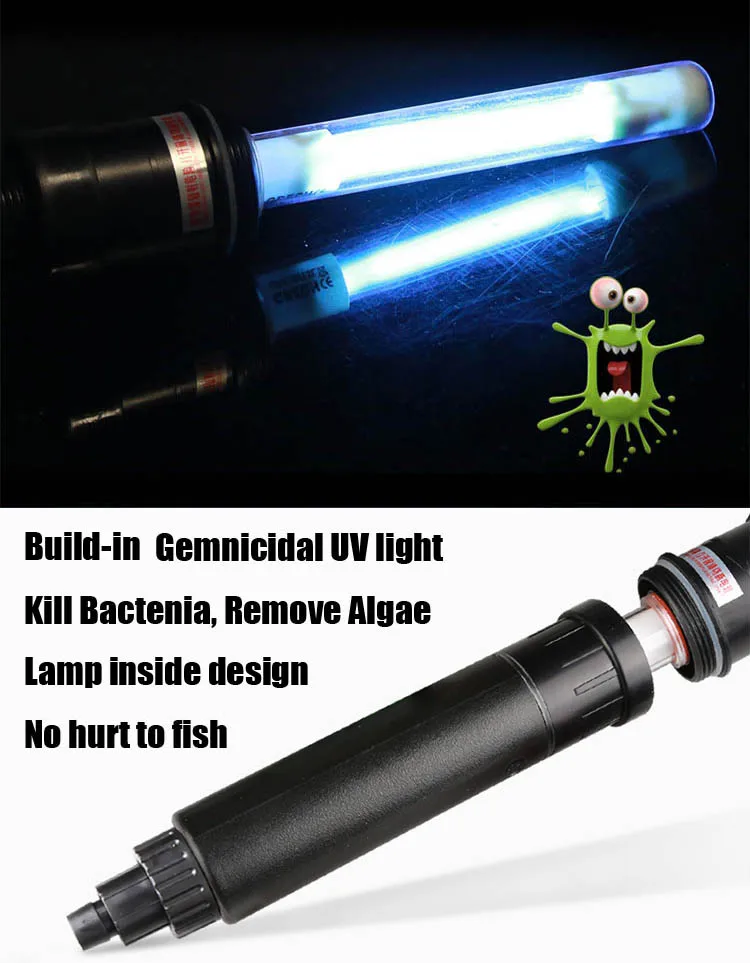 UV gemnicidal kill bactenia remove algae light aquarium water plant