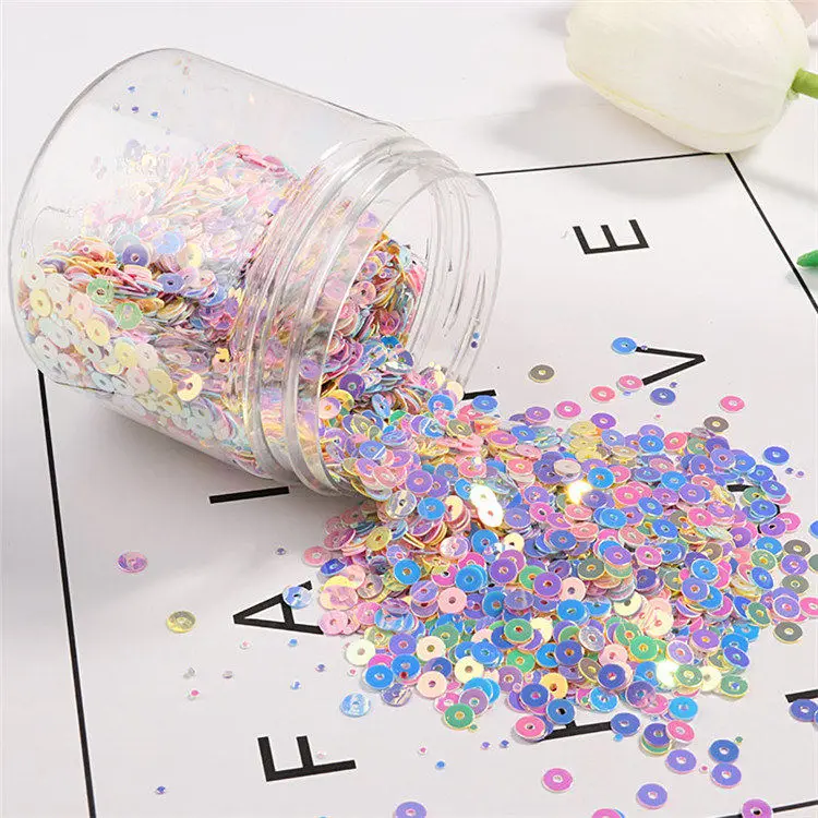 New Five Mixed Colors Shape Loose Sequins 10g/Pack Paillettes Nails Art Manicure Material,Wedding Decoration Confetti - Цвет: 4mm Flat