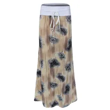 Юбка Boho2019 Новое поступление Европейский узор высокая эластичность плиссированная Цветочная набедренная юбка с бантом на бретелях рыбий хвост юбка 4,23