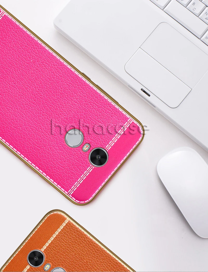 Sale 500pcs Lichee Pattern PU Leather Case For Xiaomi 6 5 5S Plus Note 2 3 Redmi 4A 4X Note 4 Phone Case Plating Ultra Slim TPU Cover 8