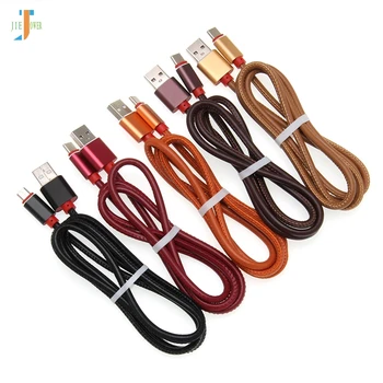 

USB Cable For Samsung Huawei Xiaomi For iPhone XS X Leather USB Type C Cable Micro USB Cable Fast Charging Cable 50pcs/lot