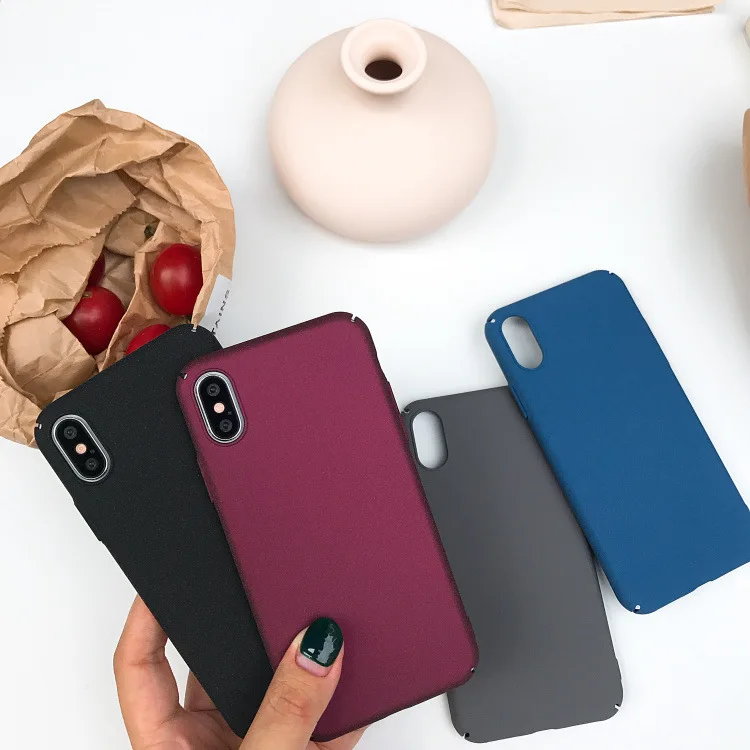 

Fashion Pure Color Matte Full Package Phone Case For iPhone X XR XS Max 6 6S 7 8 Plus Hard Plastic Matte Back Cover Coque