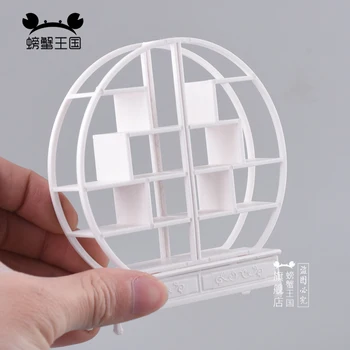 

1:20 scale Dollhouse mini Furniture Miniature Doll White accessories Chinese Style Plastic Ancient Round Shelf