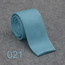 HUISHI тонкие модные вязаные галстуки для мужчин простой черный красный галстук синий вязаный Одноцветный галстук - Цвет: 21