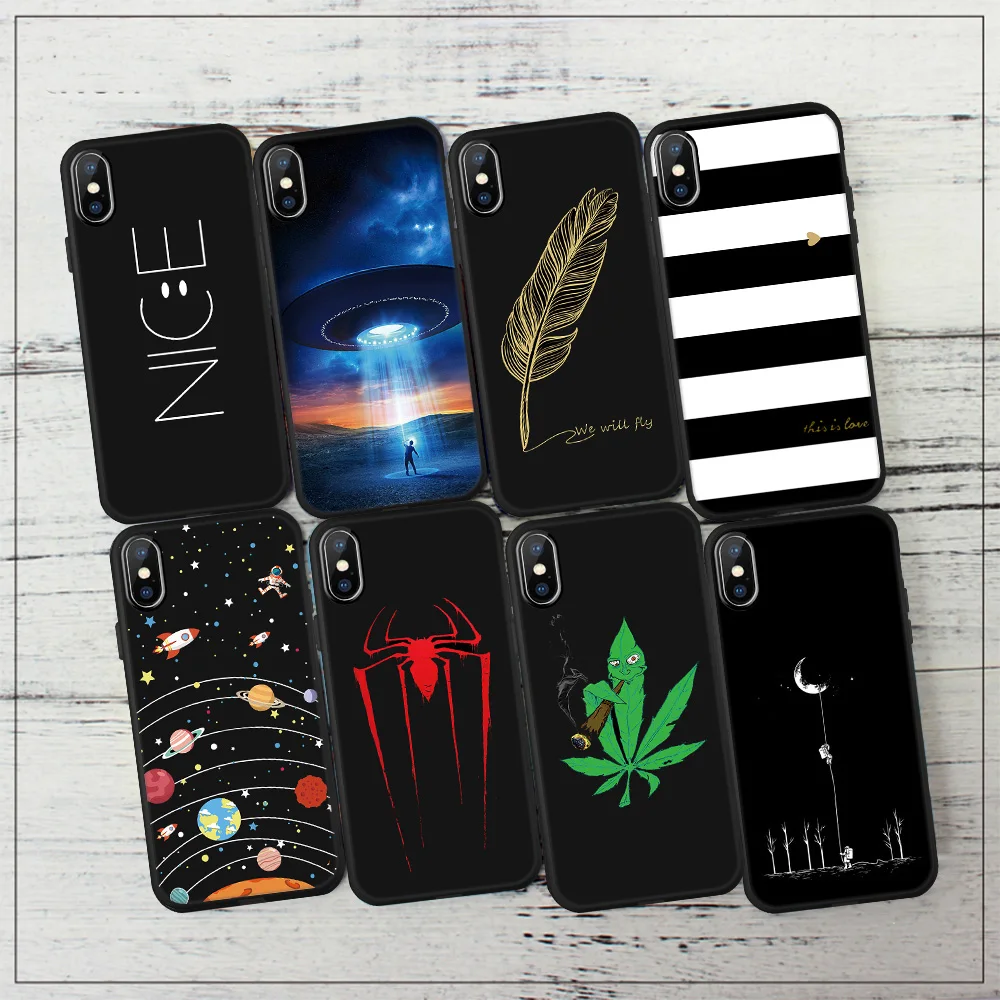 

Pattern Case For iPhone X 7 8 Plus 6 6S 6Plus 5 5S SE Ten Soft TPU Cover Stripes Lover Cartoon Patterned Cases Silicone Capa