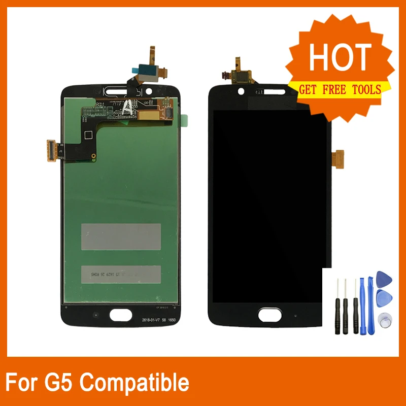 

For Motorola Moto G5 XT1670 XT1671 XT1672 lcd with digitizer lcd for moto g5 5.0" Lcd Screen Assembly Replacement +Free Tools
