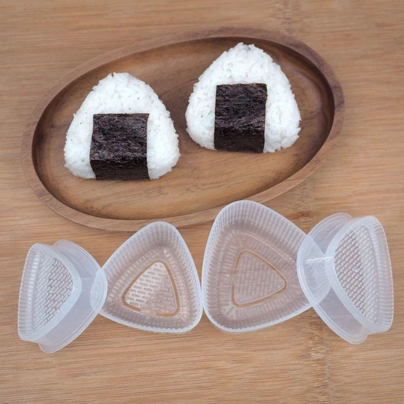 2 пары прозрачный практичный кухонный бенто украшения суши Onigiri прессформы еды треугольной формы рисовый шар производитель аксессуаров