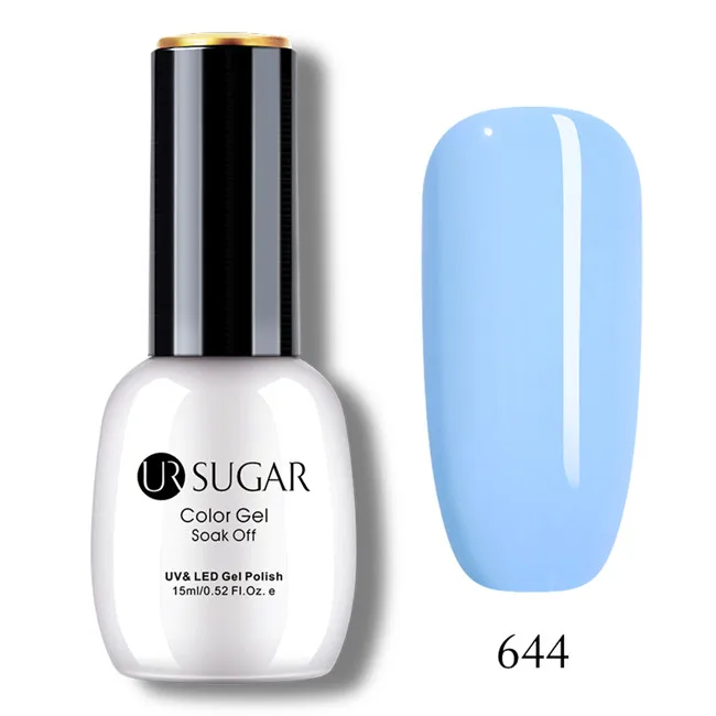 Ur Sugar УФ-гель для ногтей 15 мл Блестящий горячий лак для ногтей 49 цветов на выбор Гель-лак для нейл-арта - Цвет: 644