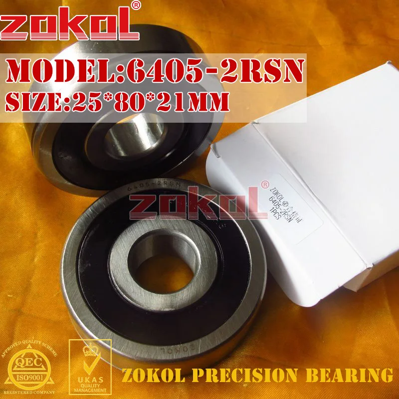 ZOKOL 6405RS N bearing 6405 N 2RS (6405 2RSN) 50405 Snap ring groove ...