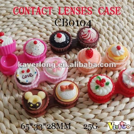 

contact lens case sweet cupcake colorful travel box PVC packing CB0104