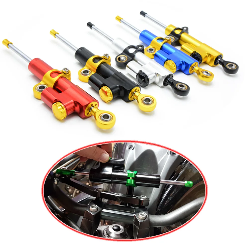 for CNC Damper Steering StabilizerLinear Reversed Safety Control Over  For Kawasaki  Z750/S  2005-2013 Z750R 2011-2013 silver