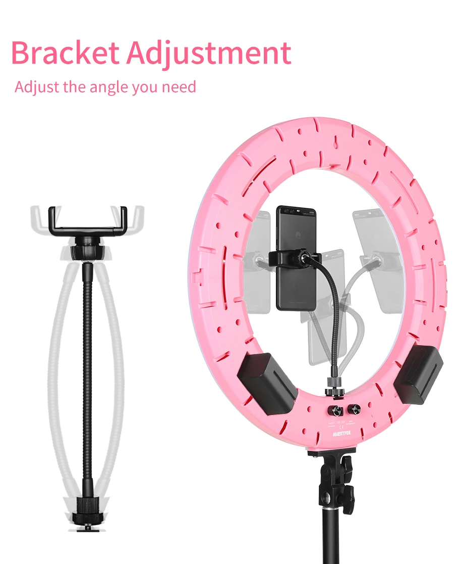AMBITFUL RL-480 18 ''45 см СВЕТОДИОДНЫЙ Кольцо света 60Ws 3000~ 6000 K светодиодный Красота заполнить свет с подставкой для Фото Видео Освещение комплект