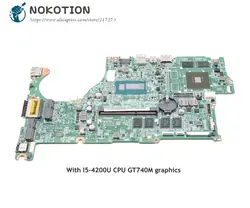 NOKOTION для Acer Aspire V5-573 v5-573g Материнская плата ноутбука I5-4200U Процессор GT740M графика NBM9W11003 NBMBC11003 DAZRQMB18F0