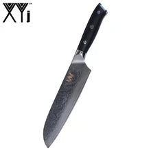 

XYj 7" Santoku VG10 Damascus Steel Kitchen Knives Fashion G10 Handle Japanese Chef Knife Damascus Pattern Blade Kitchen Knife