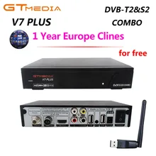 GTMedia V7 Plus спутниковый ресивер DVB-S2 DVB-T2 декодер 1080P Full HD USB wifi powervu Biss ключ рецептор+ 1 год Европа cccam