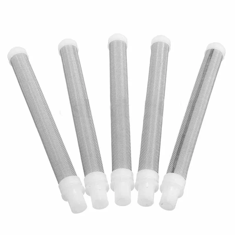

5Pcs/Set 60 Mesh Airless Paint Spray Gun Filter Screen Elements For Wagner Stainless Steel Straight Plug Filter Mesh