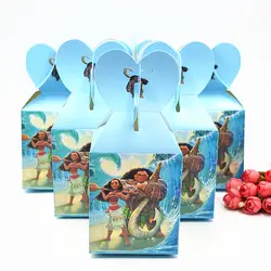 6 шт./компл. забавные Моана вечерние поставки Бумага коробка конфет для дня рождения украшения Baby Shower Моана Бумага коробка вечерние сувениры