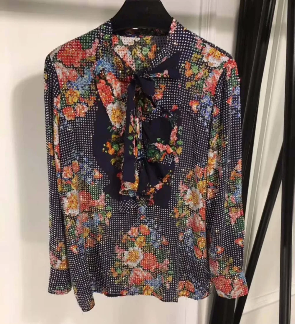 Blusas mujer de moda 2018 100% zijde glanzende womens tops en bluses mode herfst office lange mouwen top femme vadim shirt Blusas mujer de moda 2018 100% zijde glanzende womens tops en bluses mode herfst office lange mouwen top femme vadim shirt