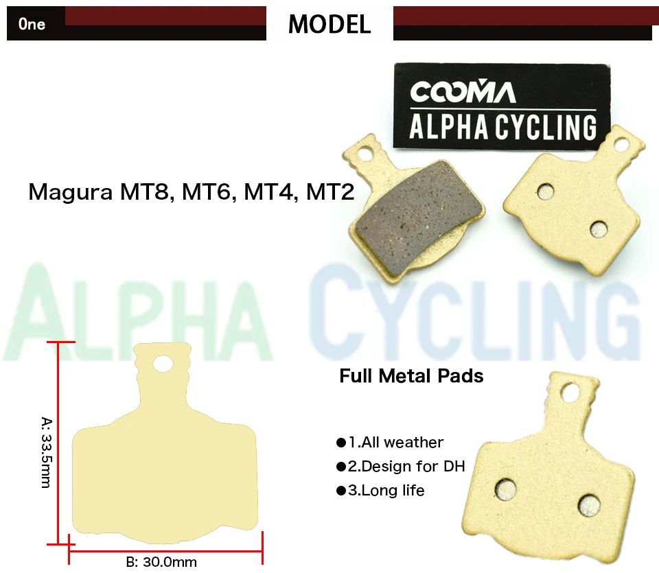 MTB дисковые велосипедные тормозные колодки для Magura MT2 MT4 MT6 MT8 дисковый тормоз, наборами по 2 пары, Золотой металлический