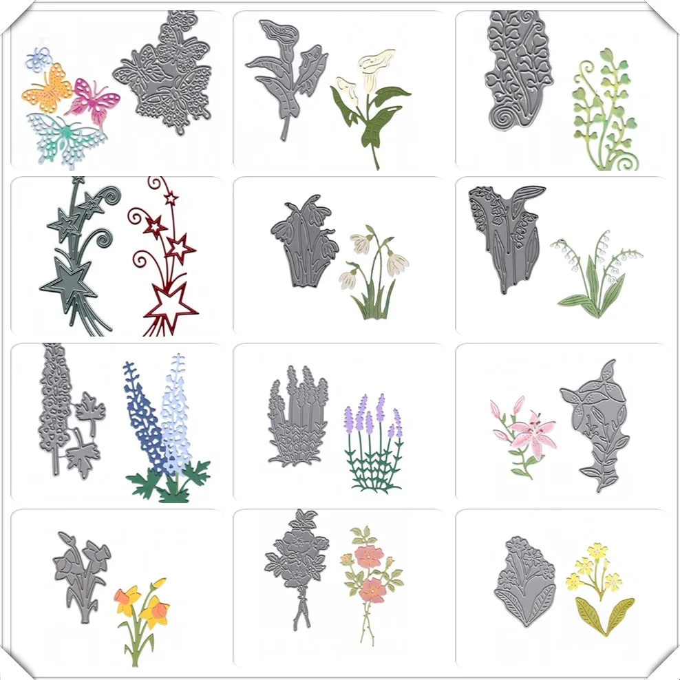 

Many Flowers Blooming Pattern Metal Cutting Dies Stencil Scrapbooking Photo album Embossing For Paper Card DIY Crafts New 2018