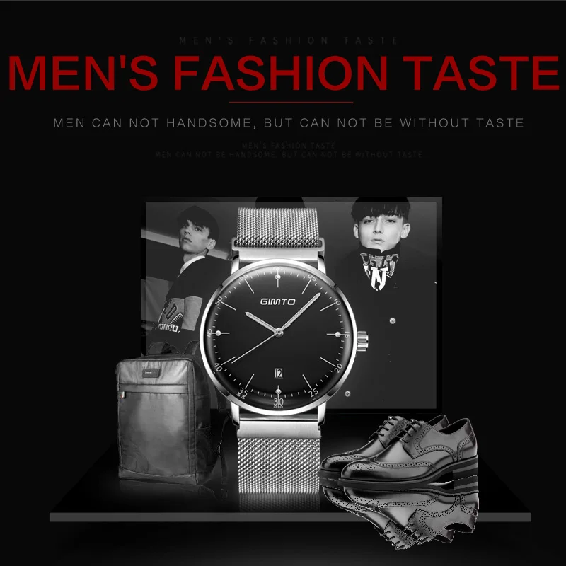 GIMTO брендовые Роскошные мужские часы с календарем стальные деловые кварцевые наручные часы светящиеся мужские военные часы спортивные часы Reloj Hombre Relogio