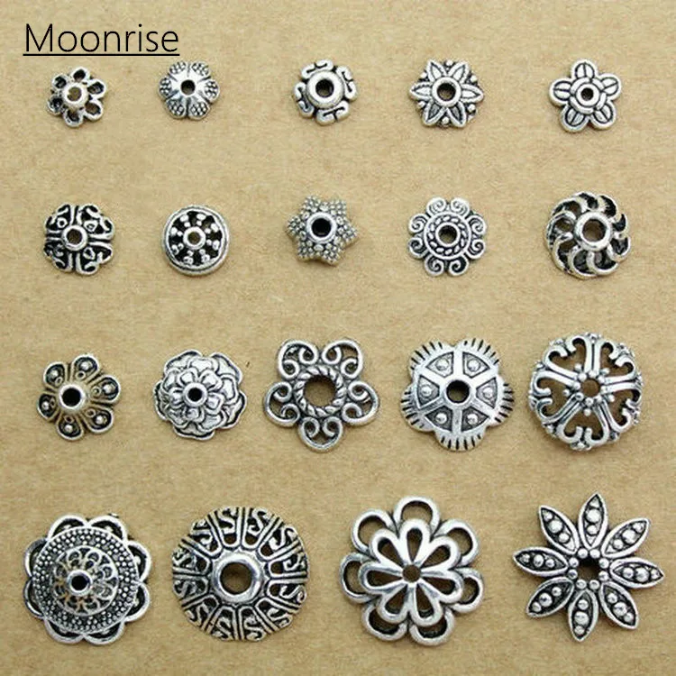 15//30Pcs Tibet Silver trumpet flower Bead Caps Jewelry Makings DIY 10*8*4mm