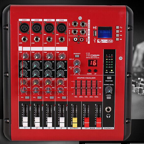 USB 4 Channel Professional Live Studio Audio Mixer New Mixing Console 2