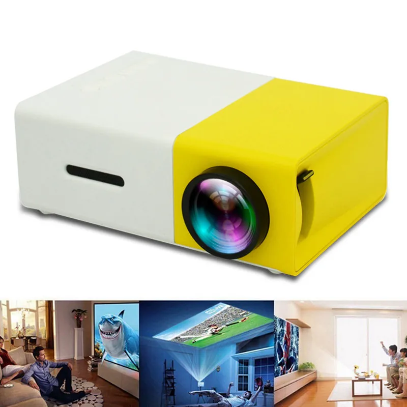 

YG300 LED Mini 1080P Projector EU Plug High Resolution Ultra Projector Household 400-600 Lumens USB Cinema Theater USB SD AV