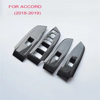 

ABS Carbon Fiber Style Window Lift Switch Button Panel For Honda Accord 10th 2018-2019 4pcs/set