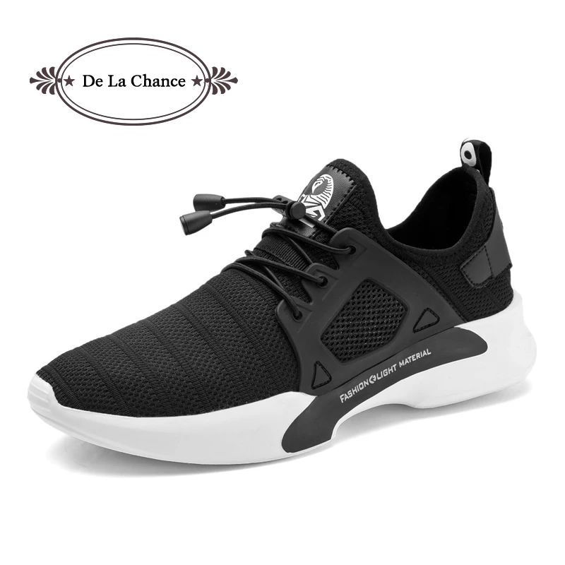 

DE LA CHANCE New Men Casual Shoes 2018 Summer Krasovki Black Grey Male Hot Trend Flats Shoes Zapatillas Deportivas Hombre