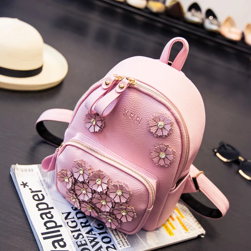 

2017 Women Flower Mini Bag Printing Backpack School Bags for Teenagers Girls Small Backpack Mochila Escolar TZL323