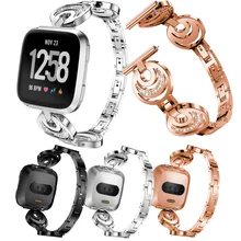 YOOSIDE Звезда Луна солнце стиль Металл StainlessSteel Bling кристалл горный хрусталь часы ремешок для Fitbit Versa замена Браслет