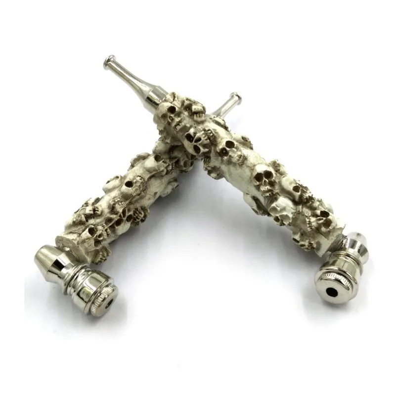 New Tobacco Pipes Accessories Skull Head Pipes For Smoking Weed White