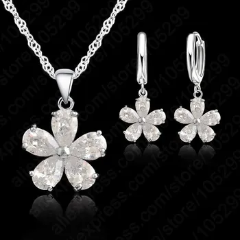 

Newest Wedding Jewelry Sets Necklace Earring Jewelry Sets Cubic Zirconia CZ Jewelry Set 925 Sterling Silver Jewelry Set