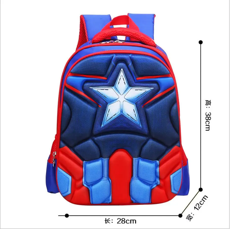 Marvel мстители капитан aмерика щит Человек-паук Железный человек Бэтмен Супермен Дети Студент Рюкзак Школьная Сумка