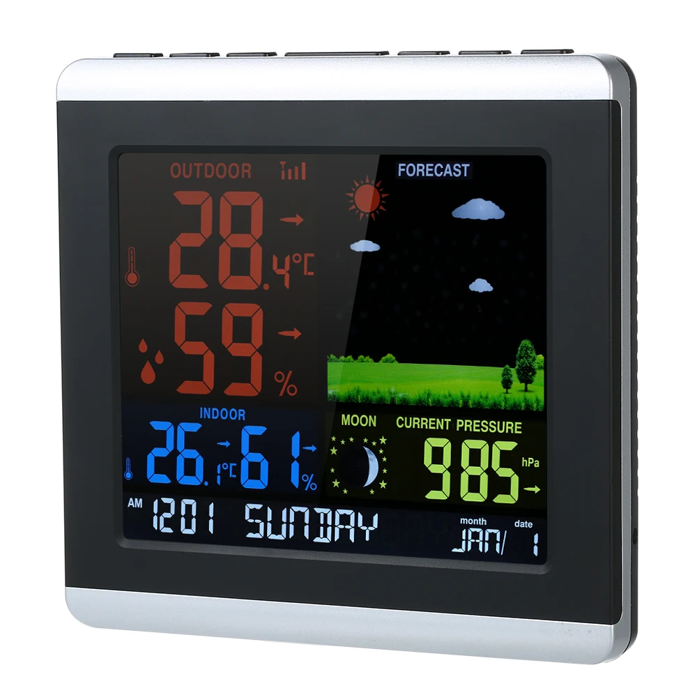 

Wireless Indoor Outdoor Color LCD Weather Station Weather Forecast Digital Thermometer Hygrometer Temperature Humidity Meter