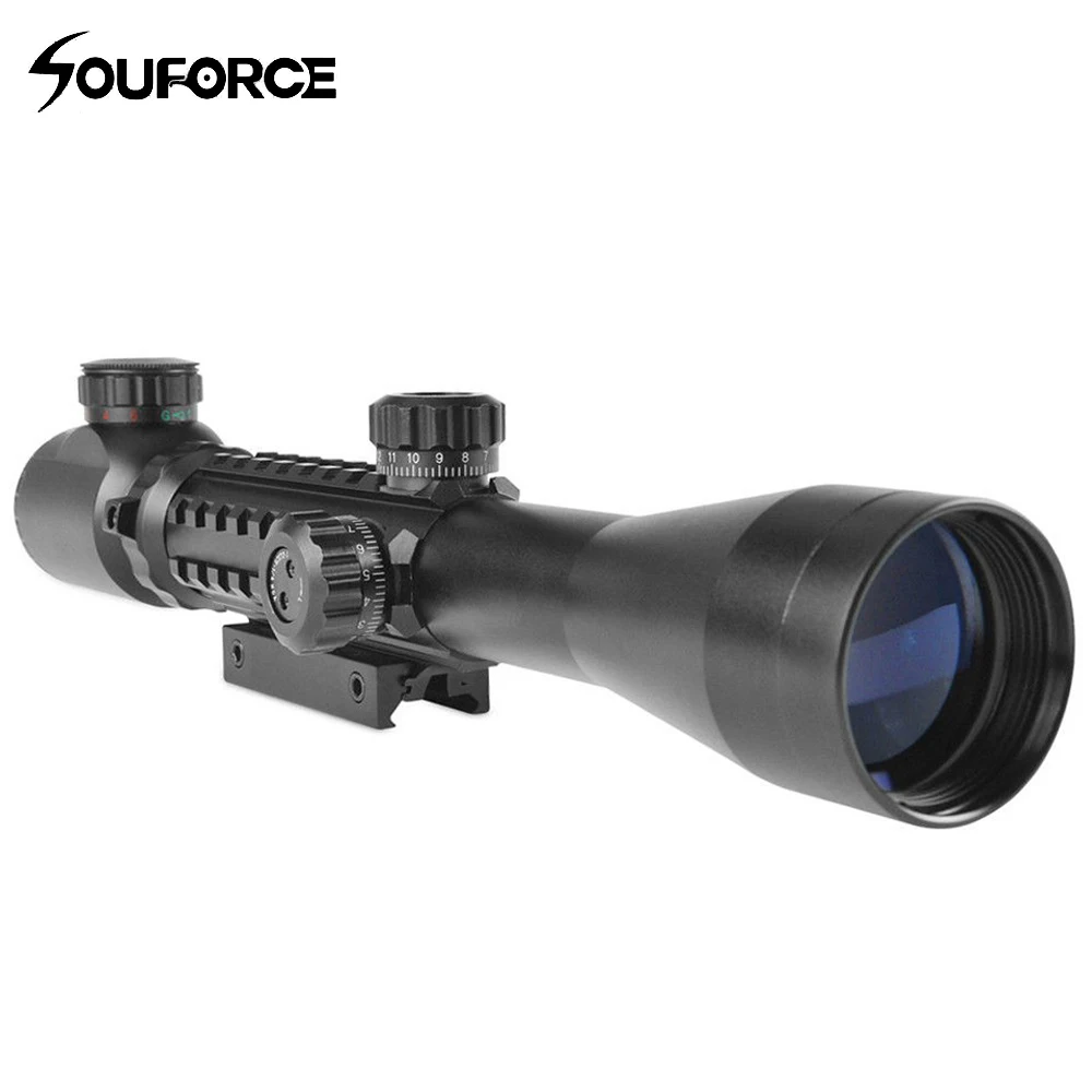 

Tactical 3-9X40 Illuminated Red Green Rangefinder Reticle Riflescope of Tripe Picatinny Rail Hunting Airsoft Rifle Scope