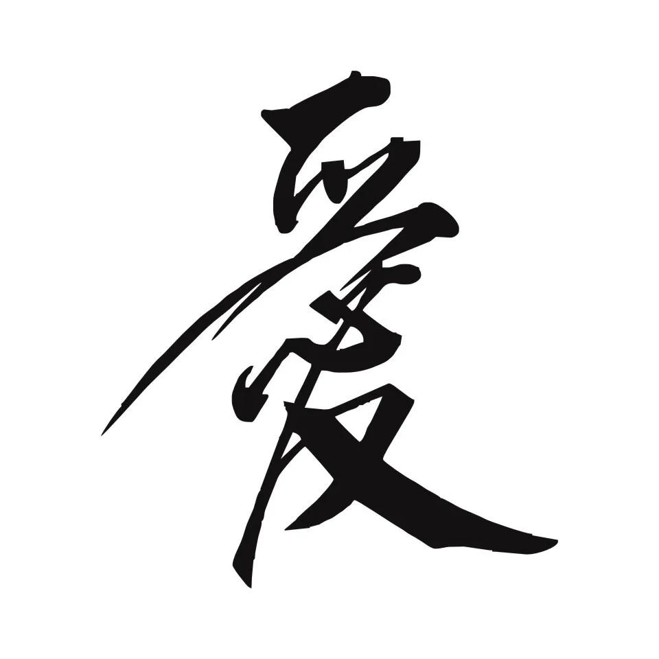 Cunymagos Chinese Character Love Vinyl Car Styling Stylish Car Stickers Decal Accessories Motorcycle Auto Wall Sticker 15 (3)