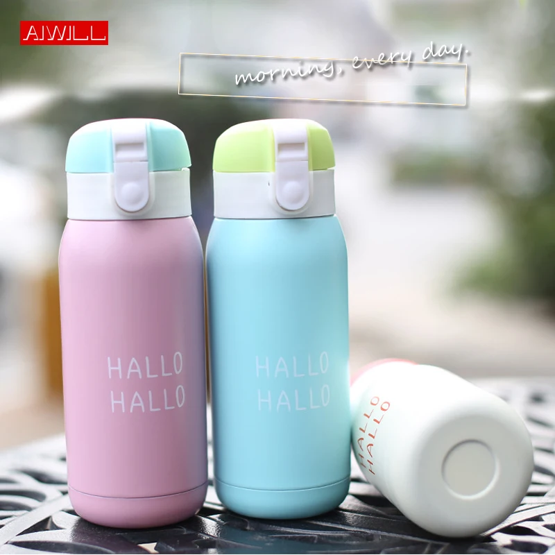 

AIWILL Cute Thermo Mug Vacuum Cup Stainless Steel thermos Bottle Thermal Bottle for water Insulated Tumbler For Car Coffee Mug