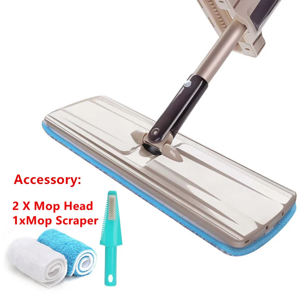 

360 Degree Rotated Mop Aluminium Rod Metal Holder Microfibre Head Cloth Clean kitchen Floor Mop Tool Avoid Hand-Wash