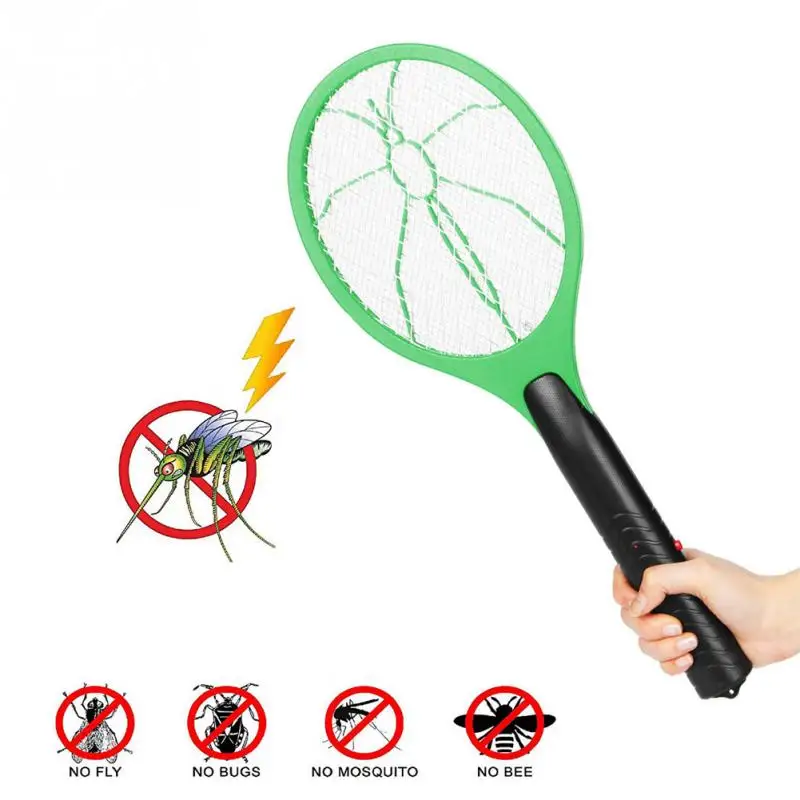 На батарейках Fly Mosquito Swatter Dry Cell Большой Анти Летающий Swatter 3 слоя сетки Электрическая мухобойка для дома - изображение