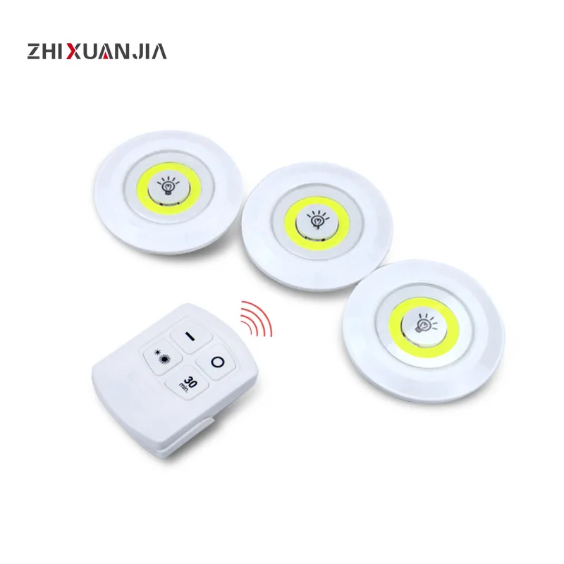

3W COB LED bulb light Remote Control Battery Operated LED lamp Closets Lights for Wardrobe bedroom home lighting