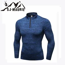 Новинка, мужская рубашка для бега, длинный рукав, Спортивная рубашка, компрессионная, сухая, подходит для мужчин, для фитнеса, спортивные футболки