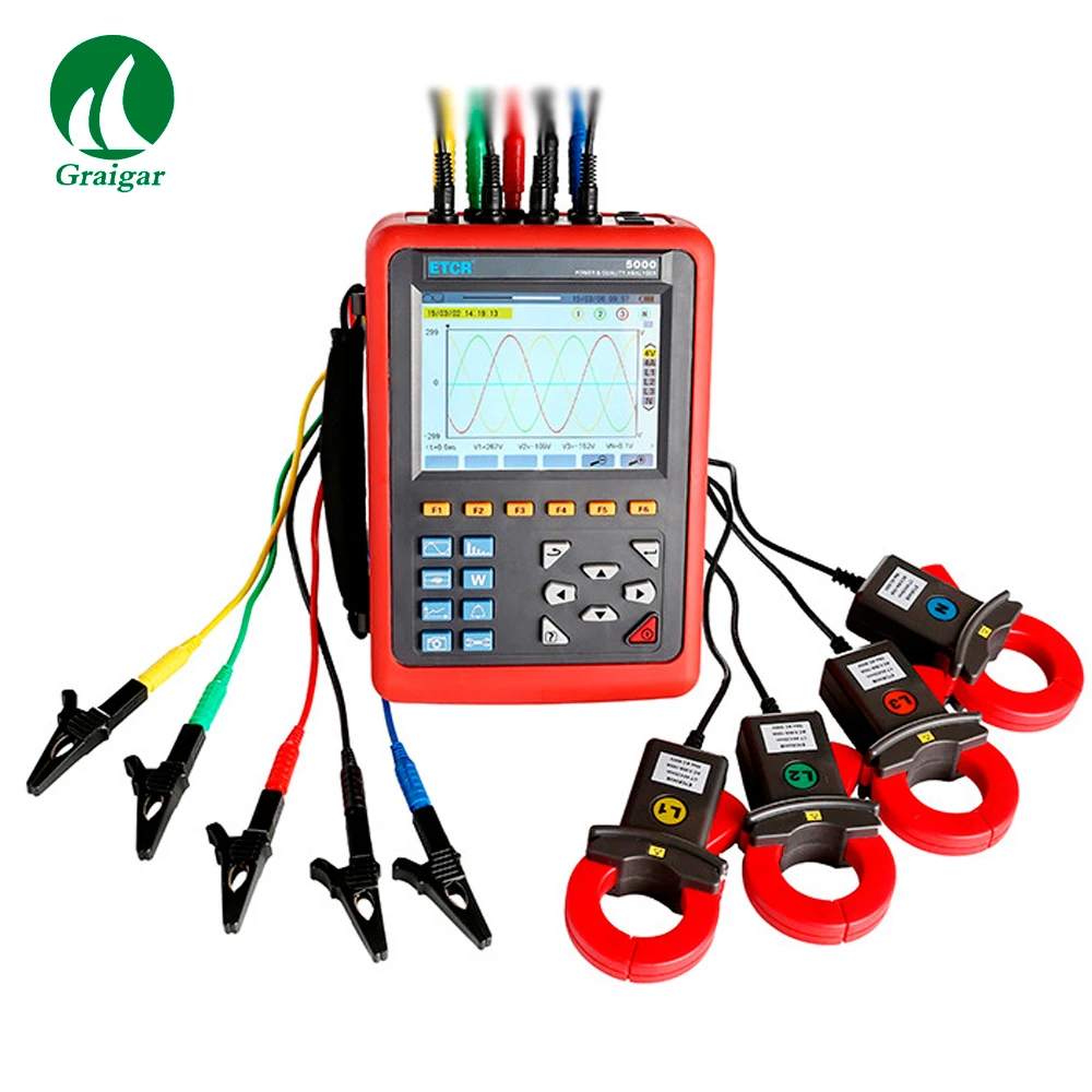 Power Quality Analyzer ETCR5000 3 Phase Multi functional Power Quality Monitorin Level