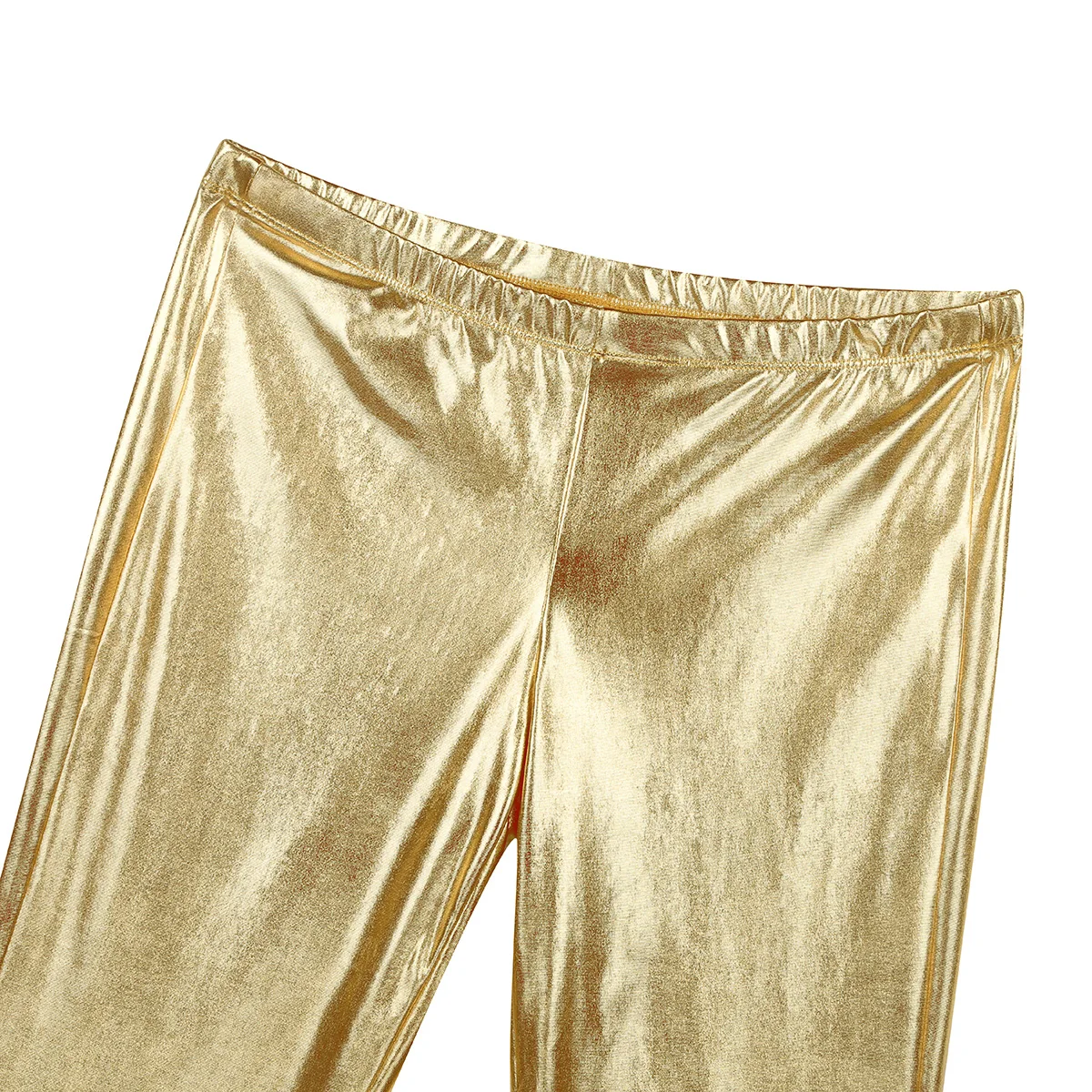 TiaoBug мужские блестящие металлические брюки в стиле диско с колокольчиком снизу длинные клеши Клубные вечерние фестивальный рейв Брюки Танцевальный сценический костюм