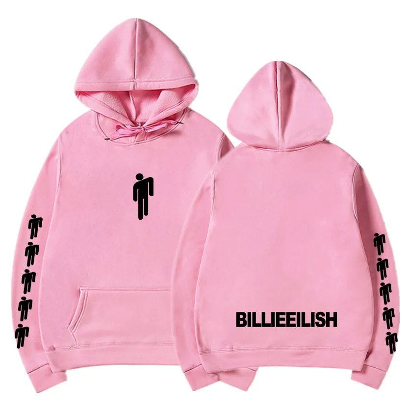 Pink 84 Billie Eilish модные толстовки с принтом женские/мужские толстовки с капюшоном и длинным рукавом горячая Распродажа повседневные трендовые уличные толстовки - Цвет: Pink 84